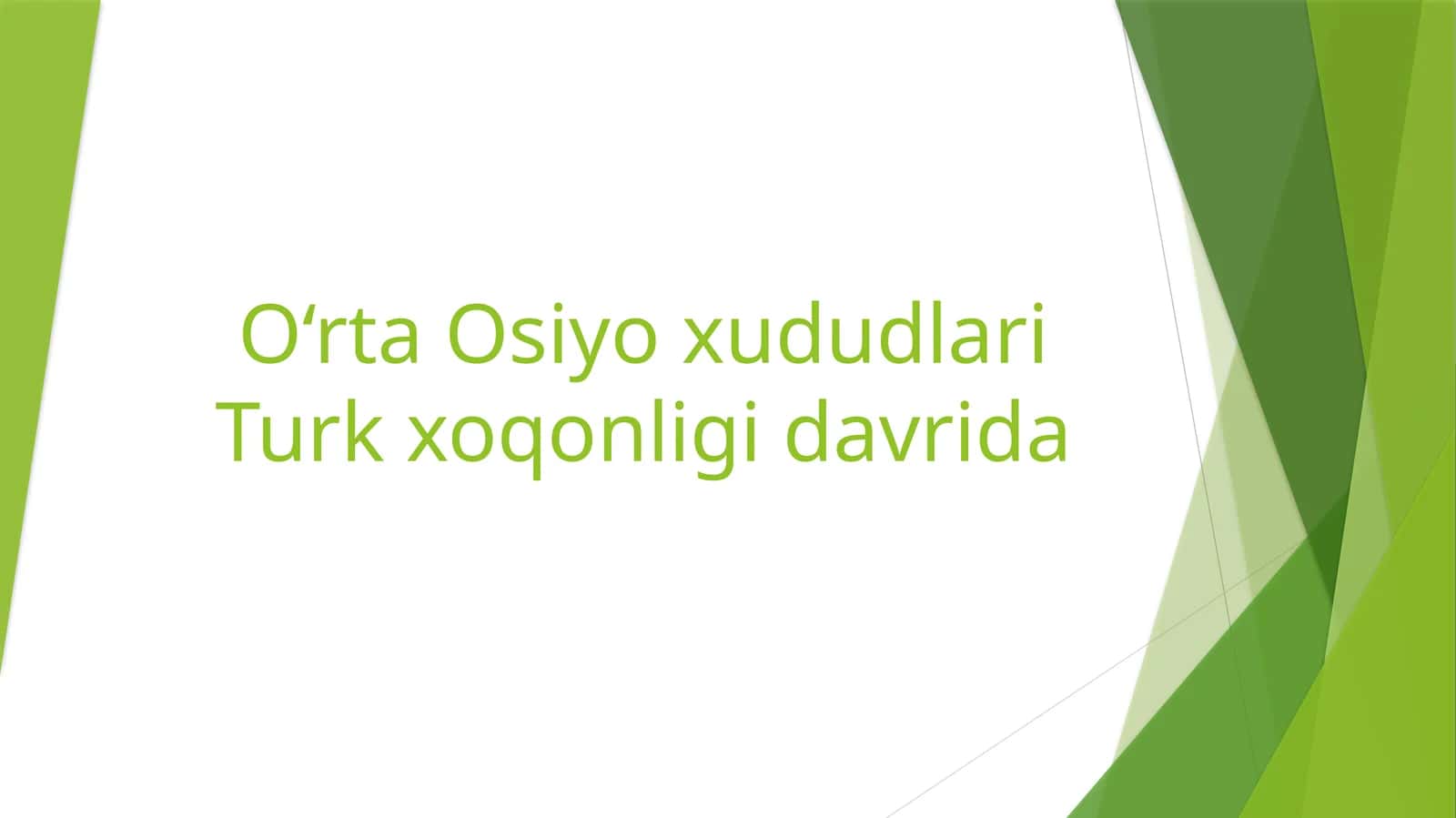 O‘rta Osiyo xududlari Turk xoqonligi davrida 1