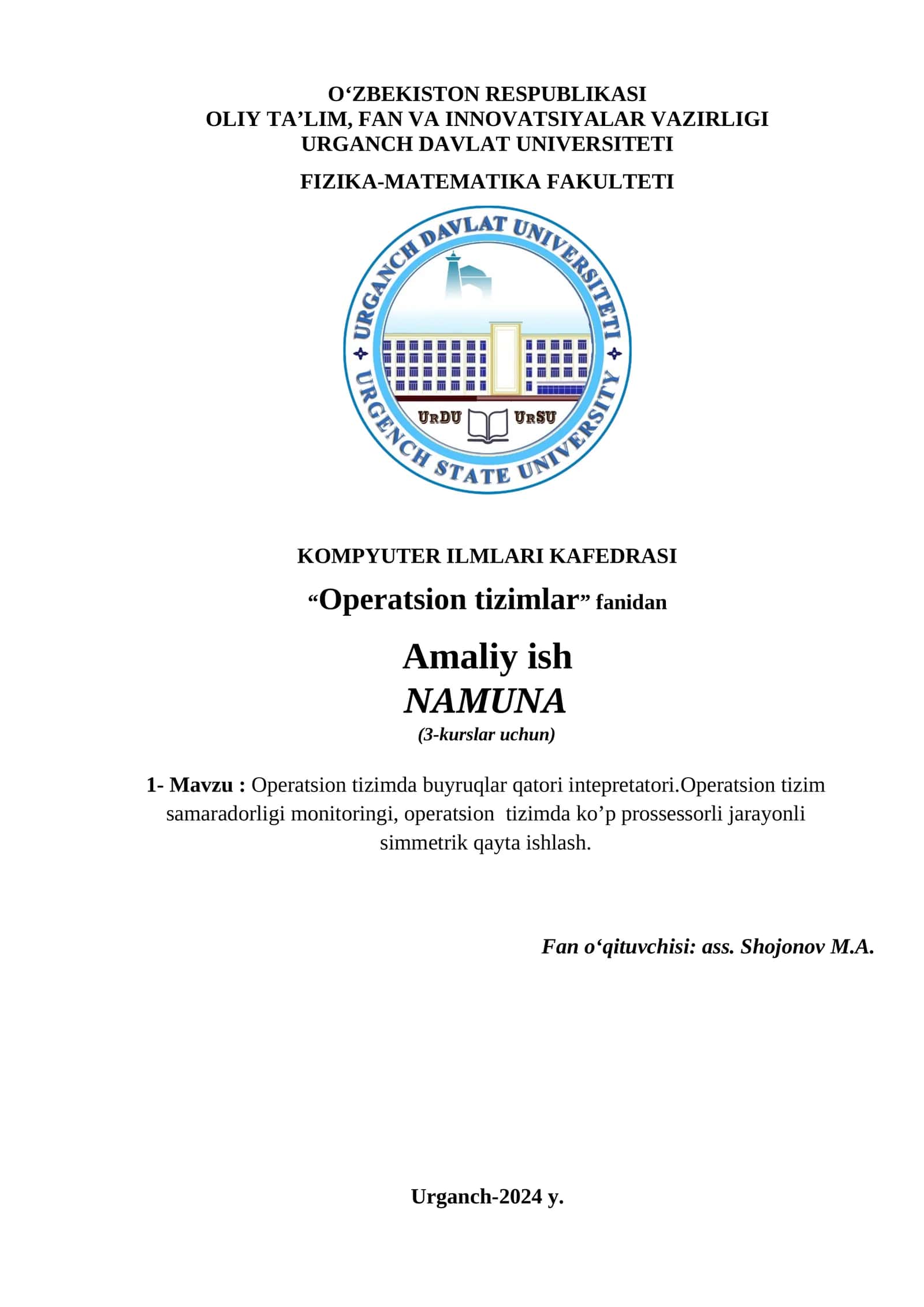 Operatsion tizimda buyruqlar qatori intepretatori 1