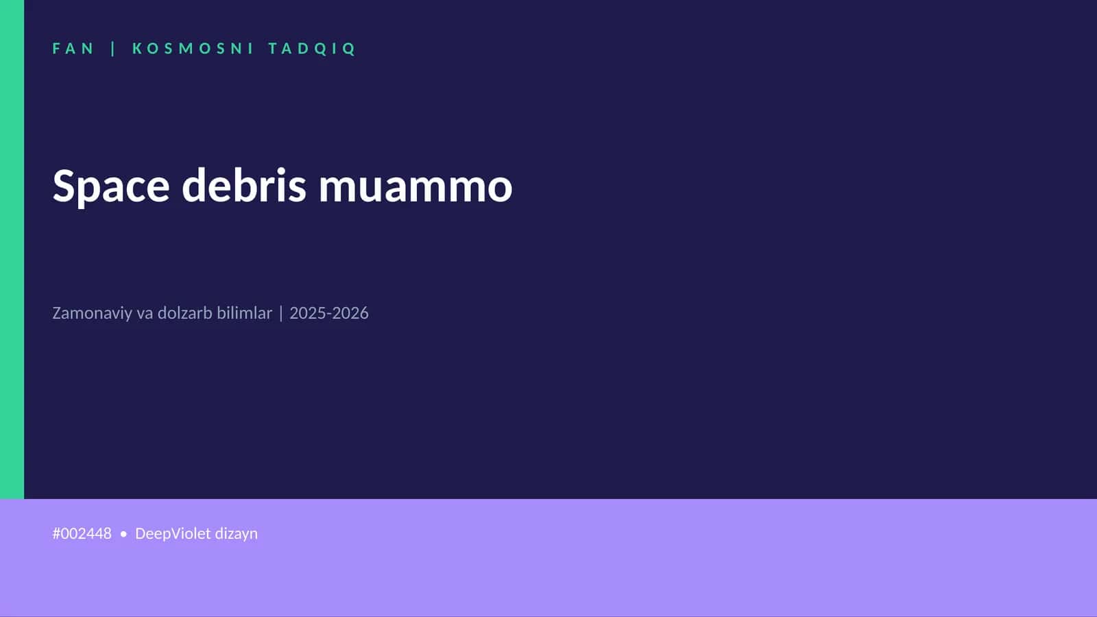 Space debris muammo 1