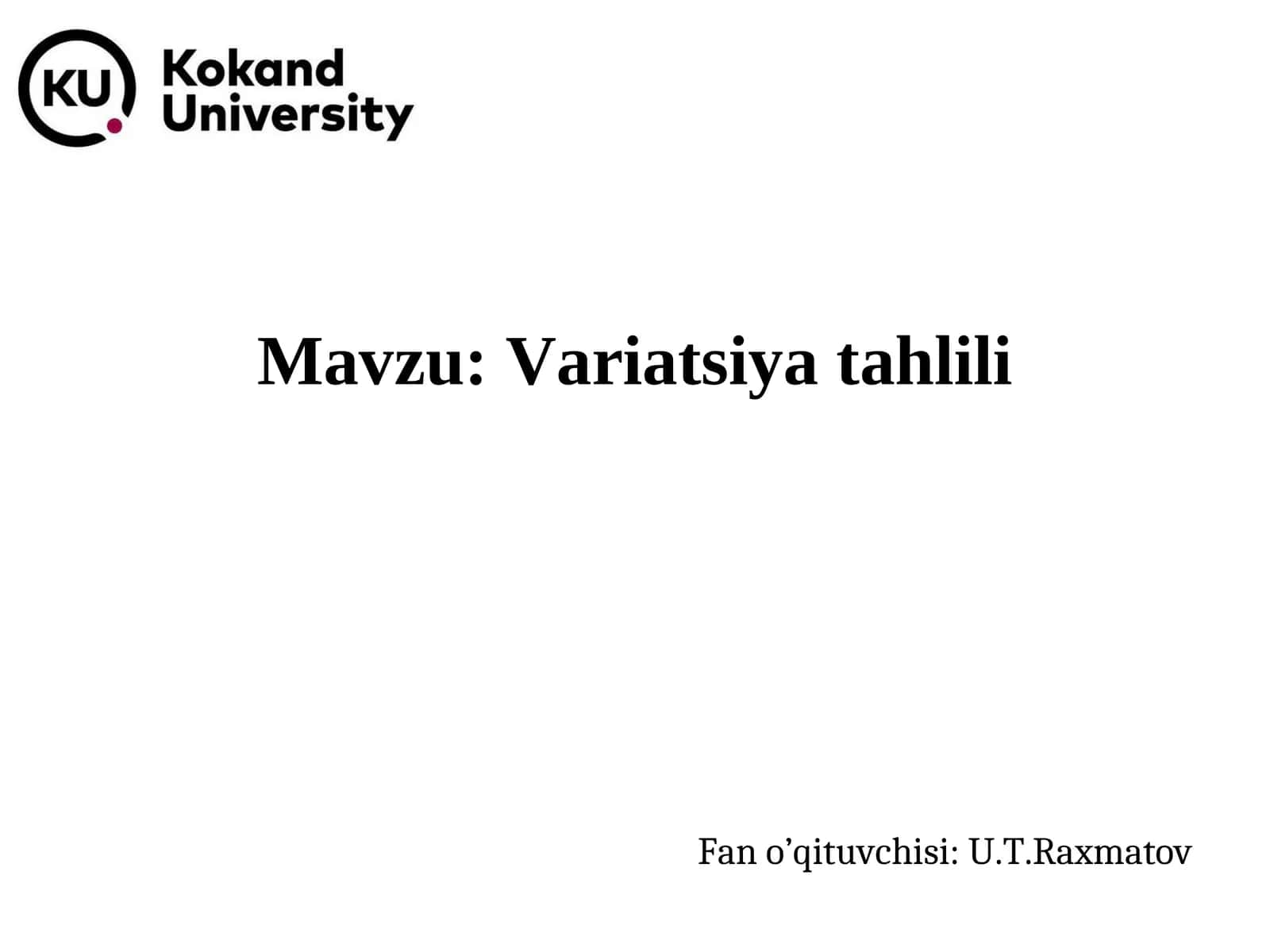 Variatsiya tahlili 1