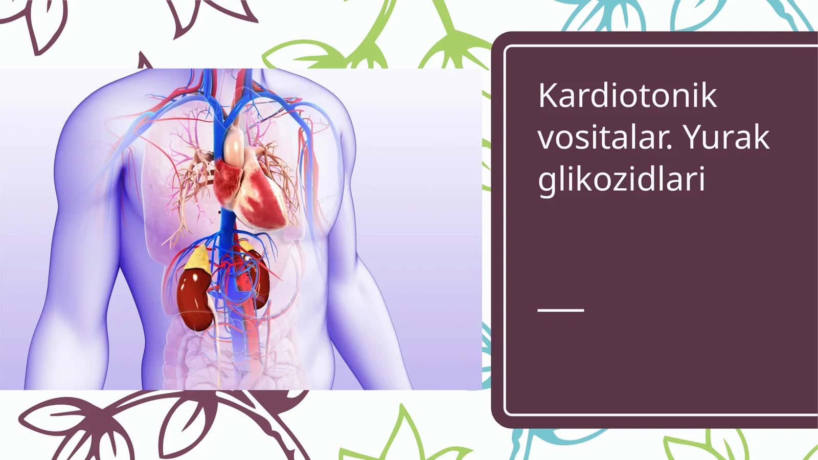 Kardiotonik vositalar. Yurak glikozidlari 1