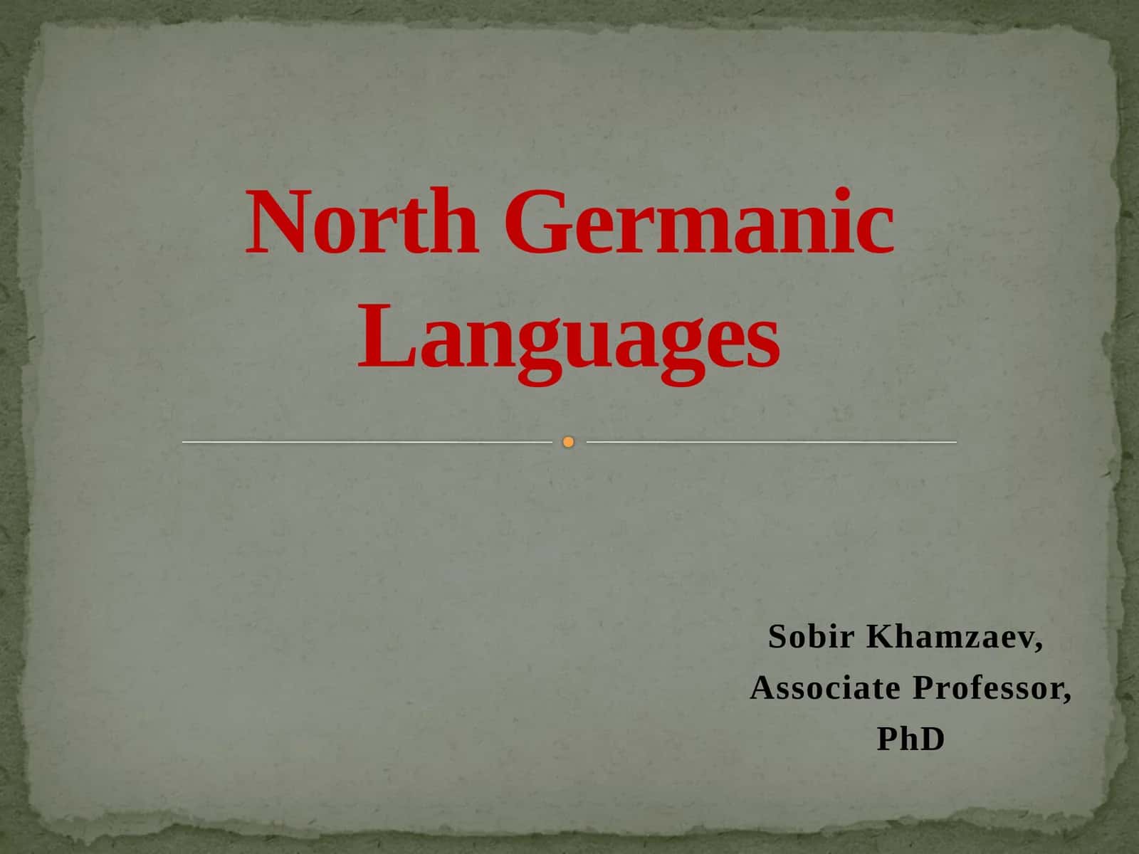 North Germanic Languages 1