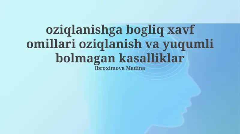 Qandli diabet va ovqatlanish 1