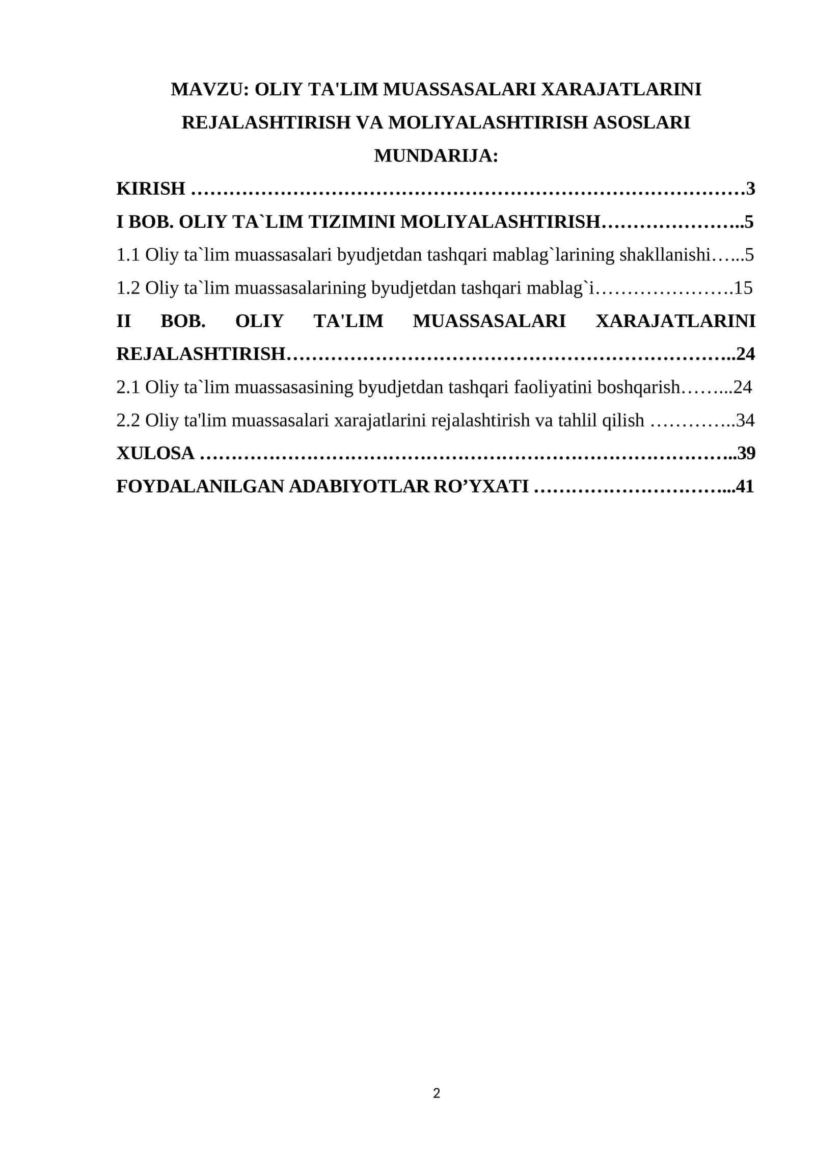 O’ZBEKISTON RESPUBLIKASI DAVLAT BUDJETI HARAJATLAR TAHLILI 1