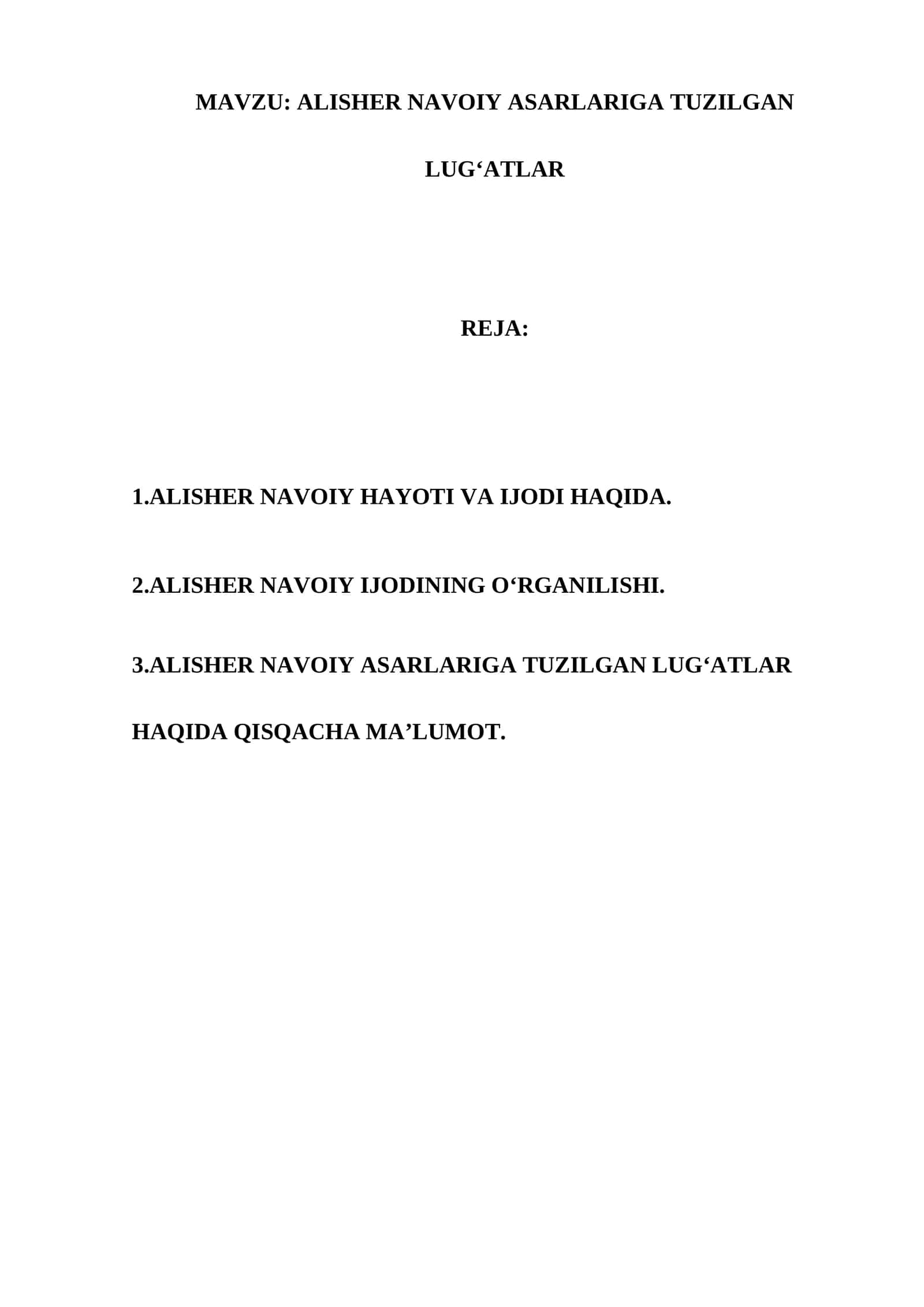 ALISHER NAVOIY ASARLARIGA TUZILGAN LUG‘ATLAR 1