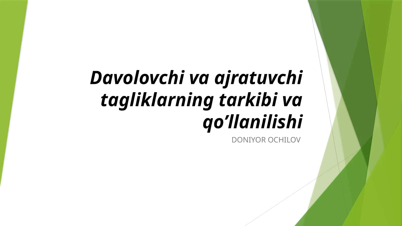 Davolovchi va ajratuvchi tagliklar 1
