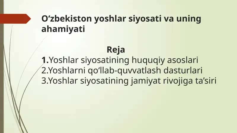 O‘zbekiston yoshlar siyosati va uning ahamiyati 1