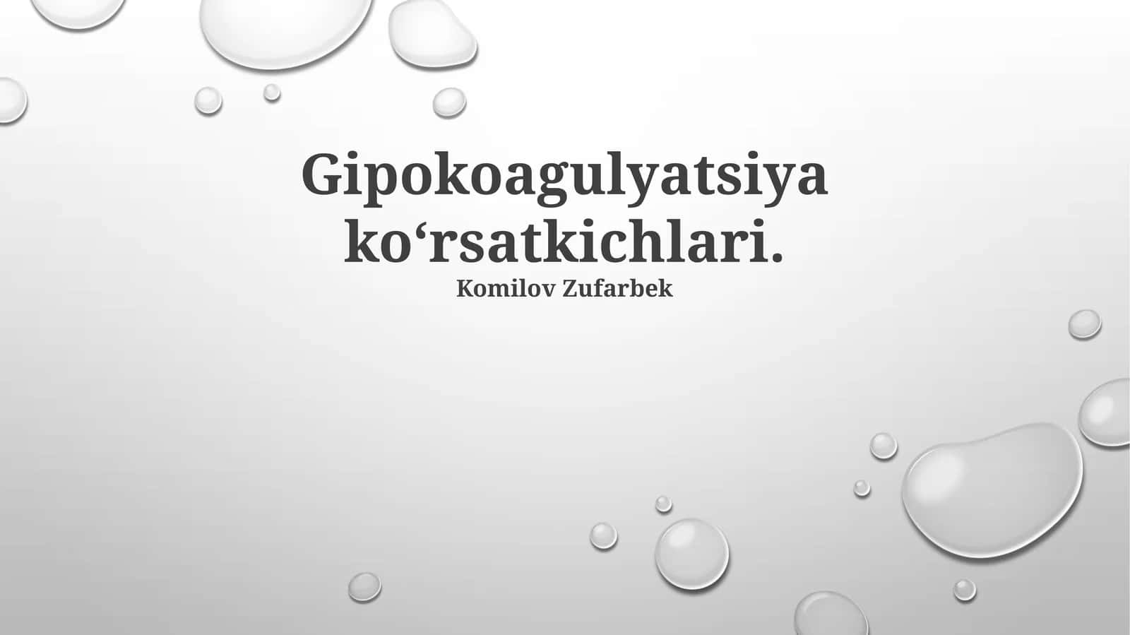 Gipokoagulyatsiya koʻrsatkichlari 1
