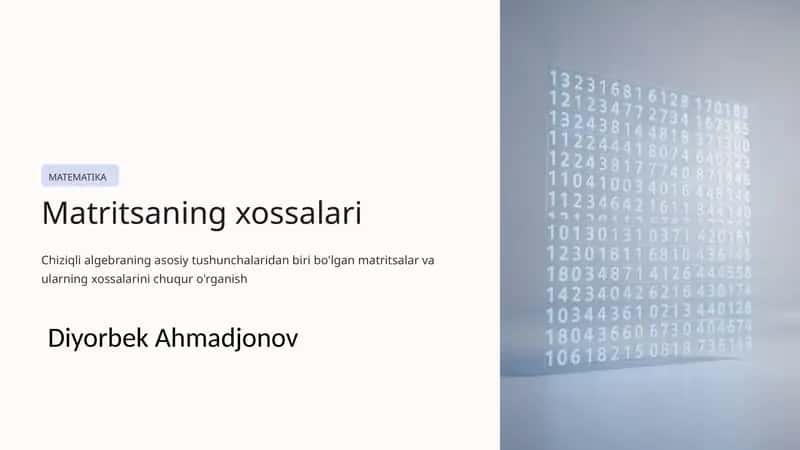 Matritsaning xossalari 1