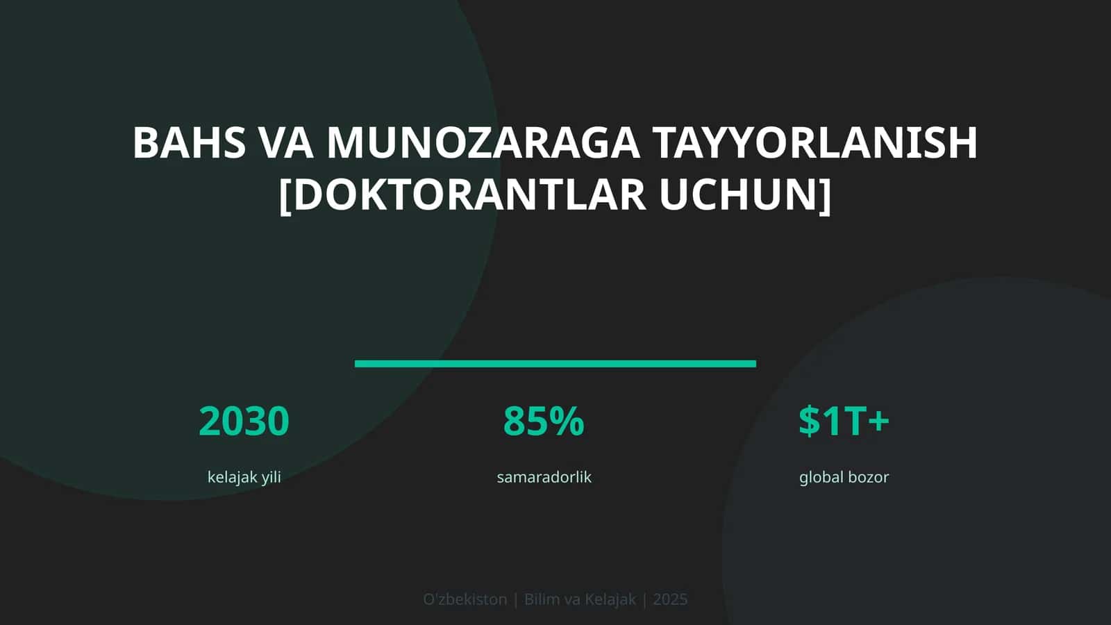 Bahs va munozaraga tayyorlanish [doktorantlar uchun] 1