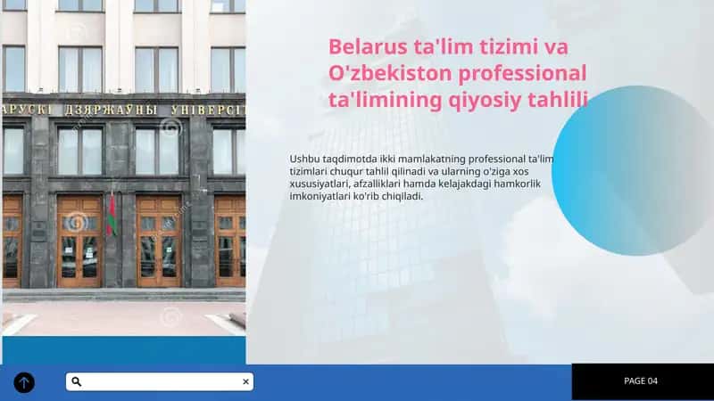 Belarus ta'lim tizimi va O'zbekiston professional ta'limining qiyosiy tahlili 1