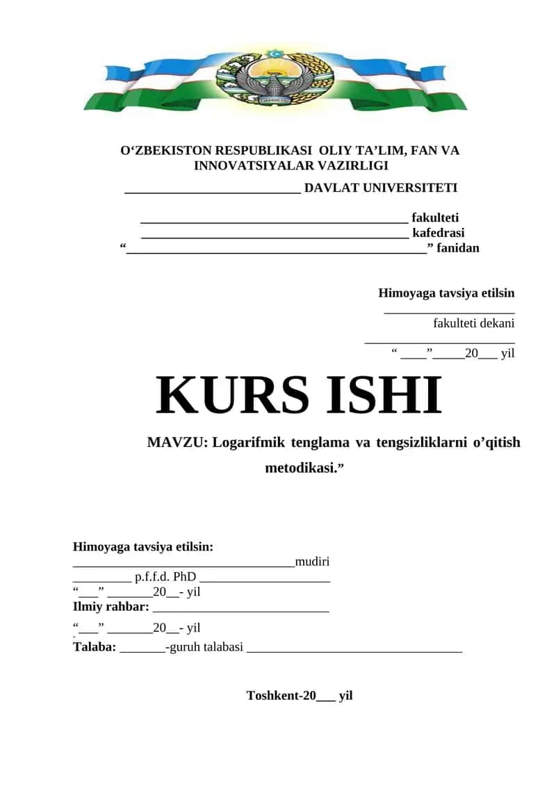 Logarifmik tenglama va tengsizliklarni o'qitish metodikasi 1
