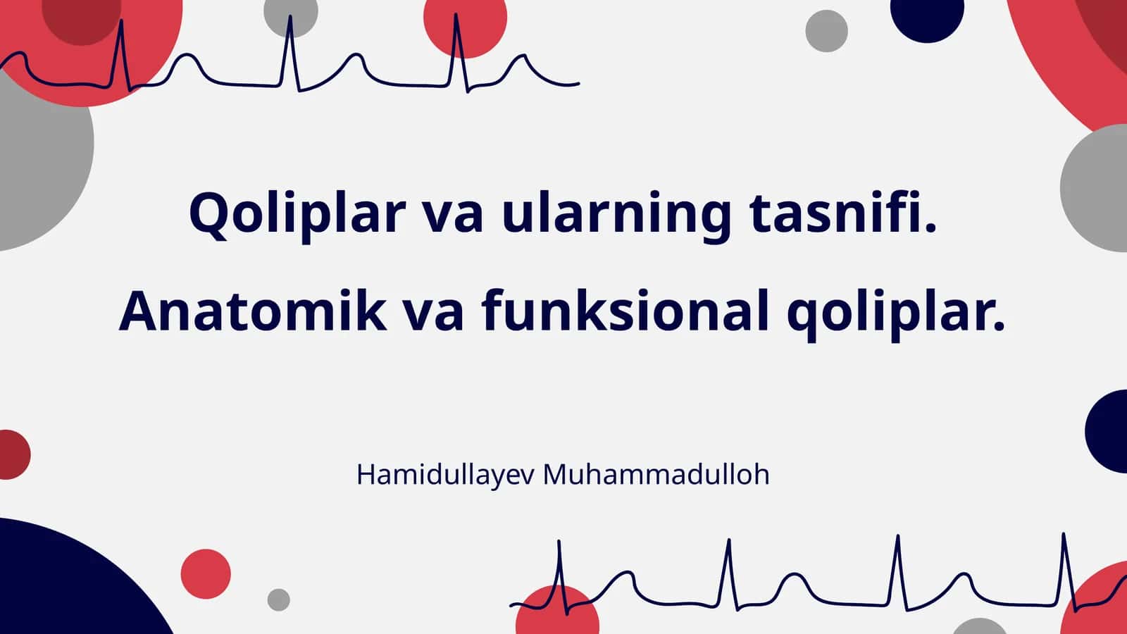 Qoliplar va ularning tasnifi. Anatomik va funksional qoliplar 1