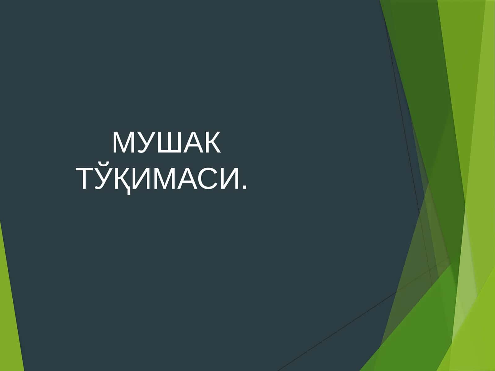 Мушак тўқимаси 1