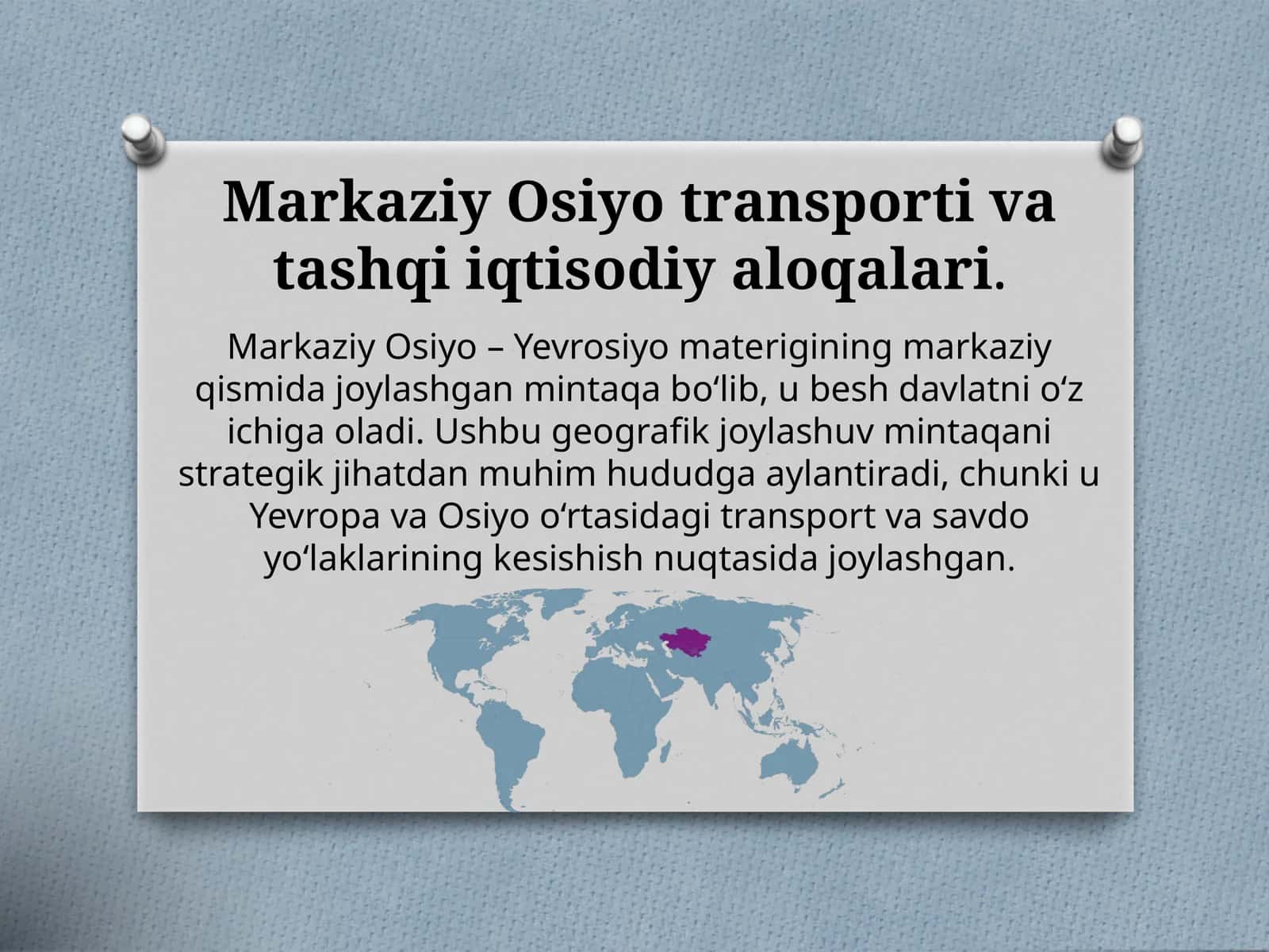 Markaziy Osiyo Transporti 1