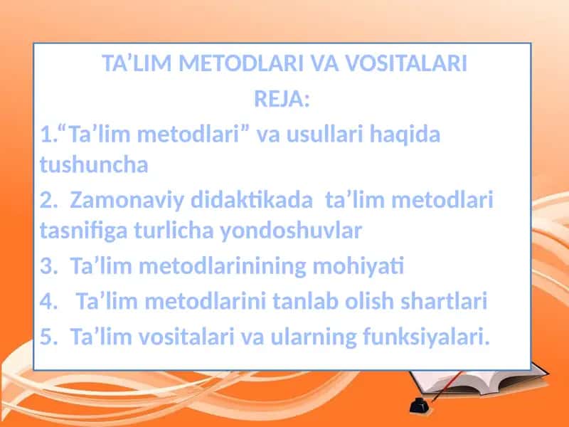 Ta’lim Metodlari va Vositalari 1