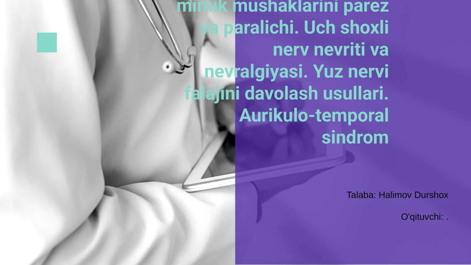 Yuz nervi nevriti 1