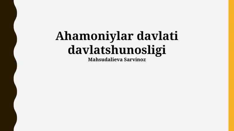 Ahamoniylar davlati 1