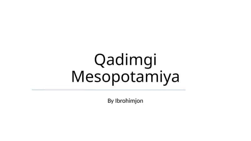 Qadimgi Mesopotamiya 1
