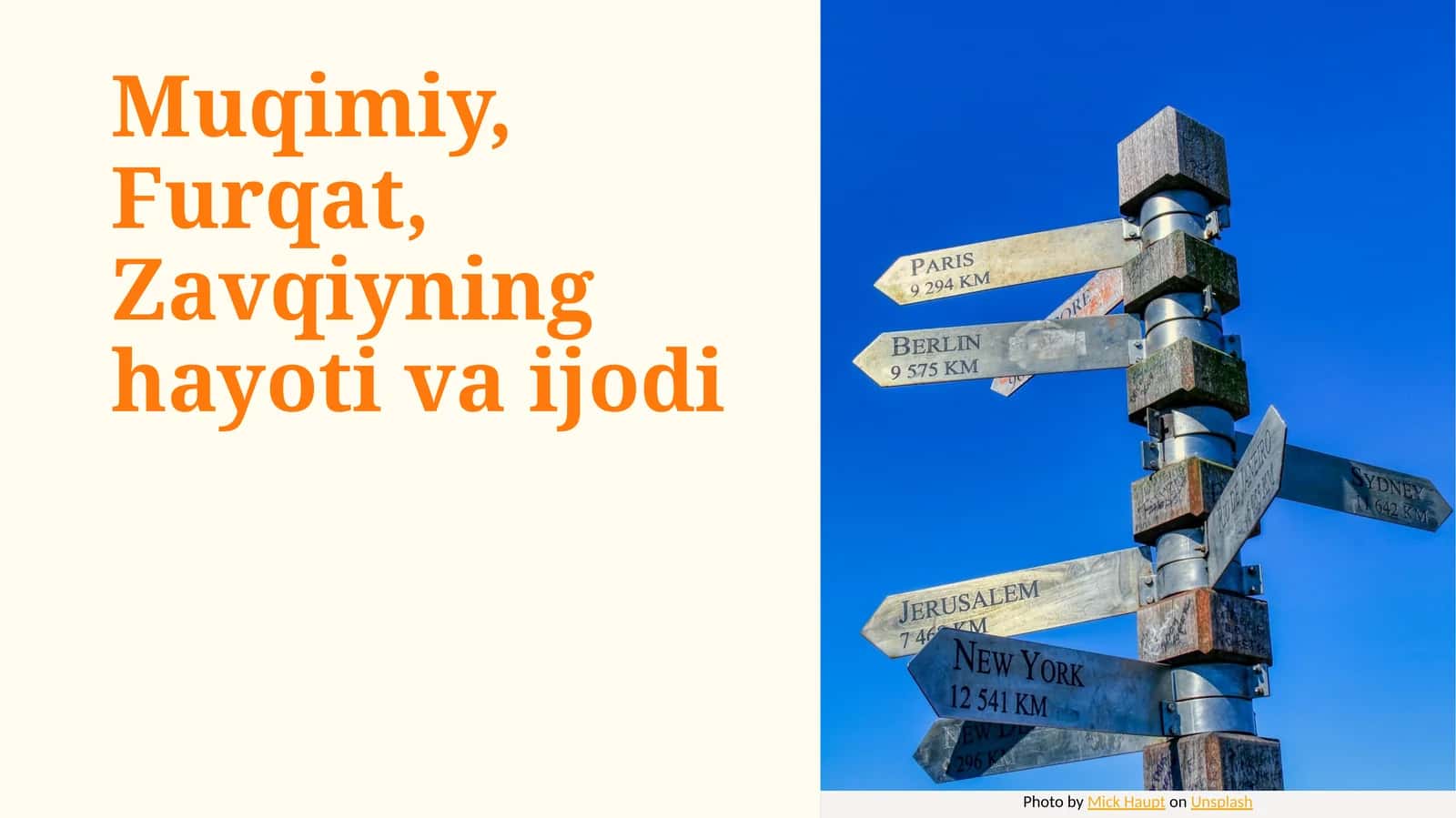 Muqimiy, Furqat, Zavqiyning hayoti va ijodi 1