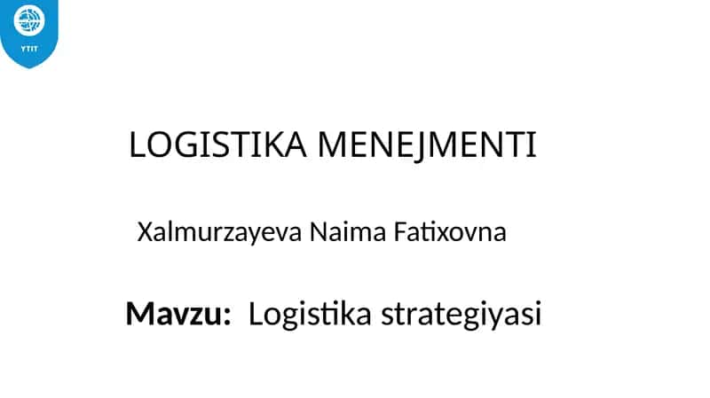 LOGISTIKA MENEJMENTI 1