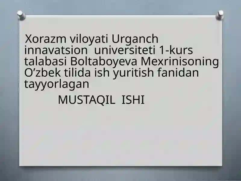 O’zbek tili (1-kurs talabasi)