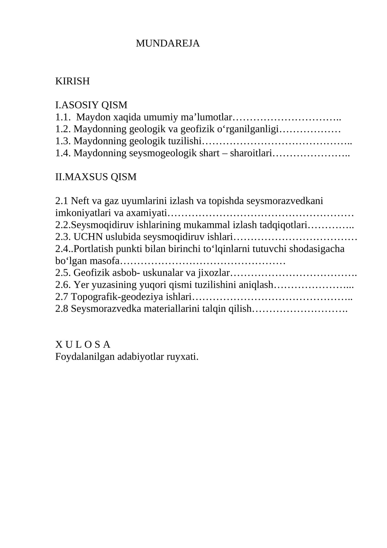 Neft va gaz qidiruv ishlarida maydonning seysmografik va geofizik xususiatlarini inobatga olgan holda amalga oshirish 1