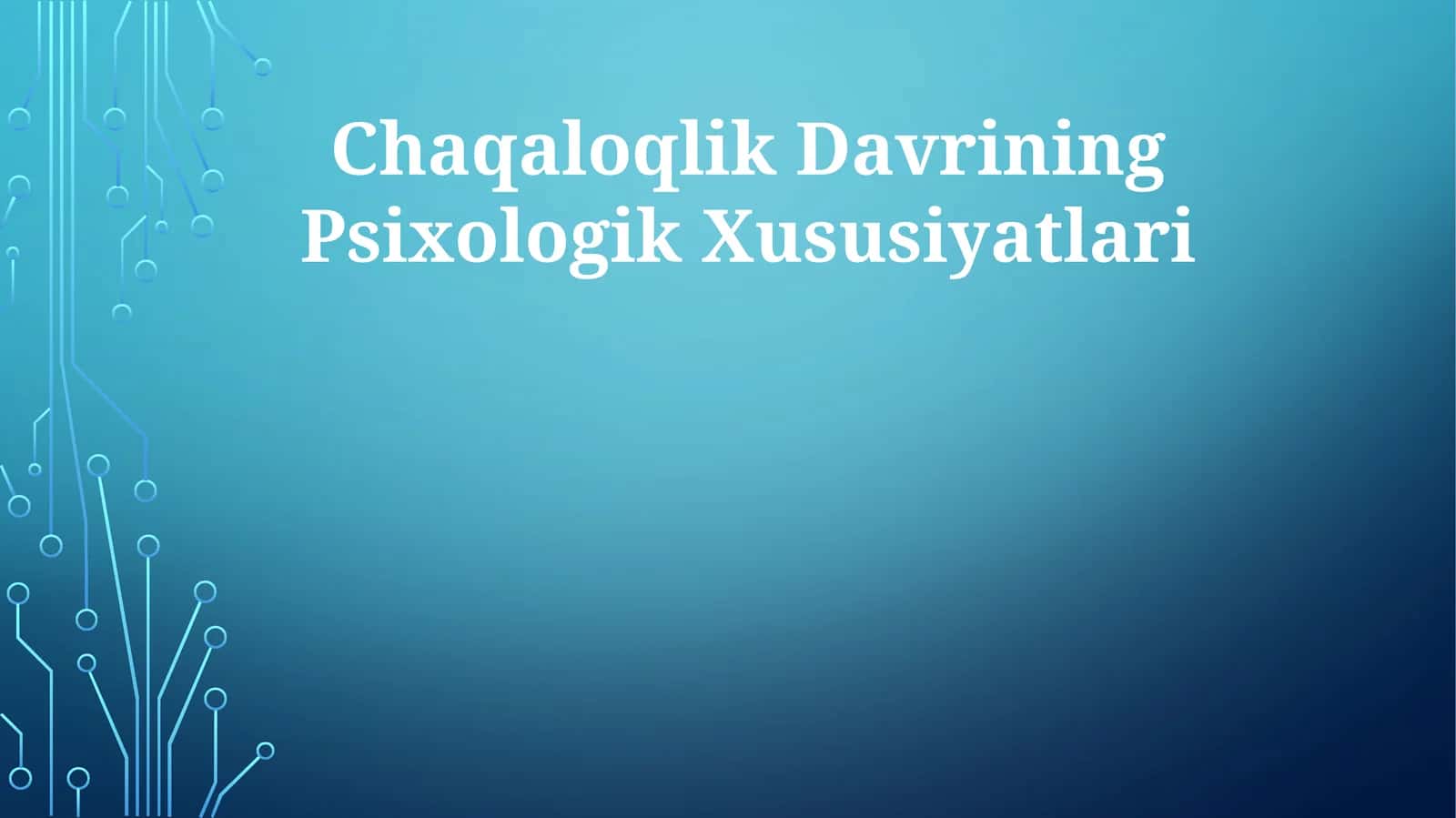 Chaqaloqlik Davrining Psixologik Xususiyatlari 1