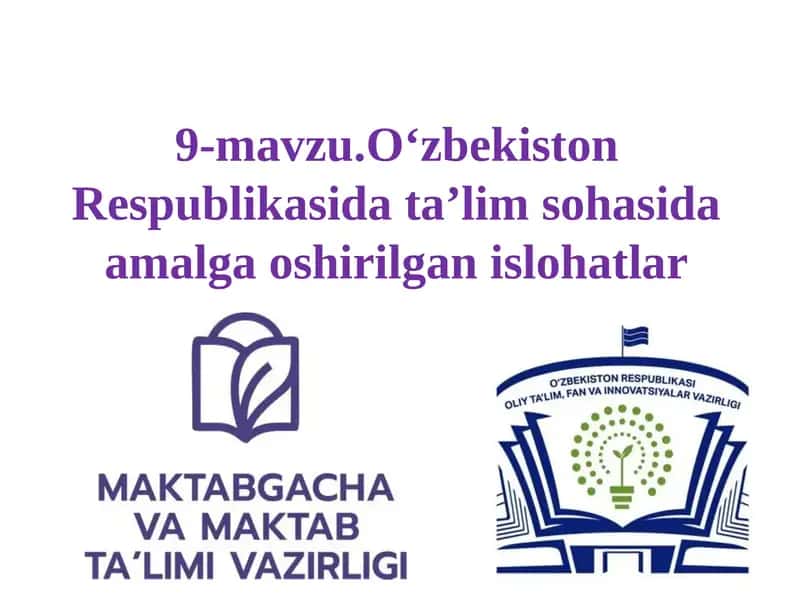 O‘zbekiston Respublikasi Data’lim sohasida amalga oshirilgan islohatlar 1