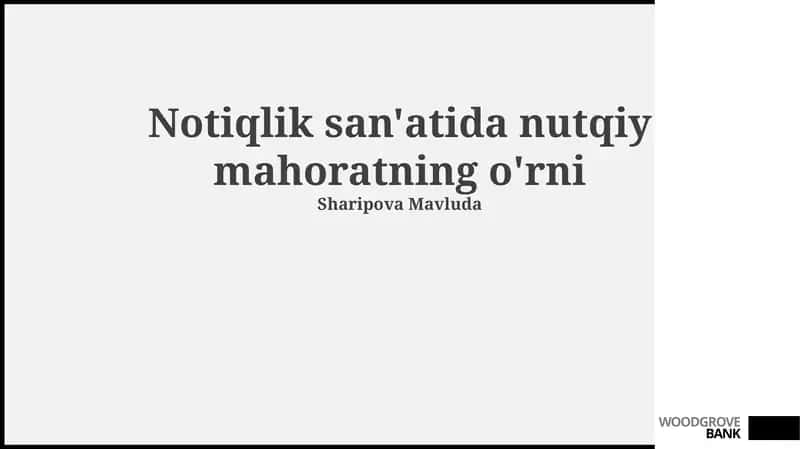 Notiqlik san'atida nutqiy mahoratning o'rni 1