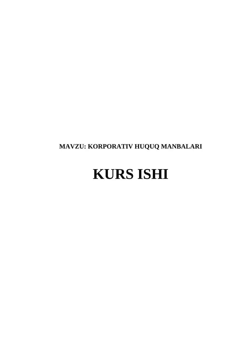 KORPORATIV HUQUQ MANBALARI 1