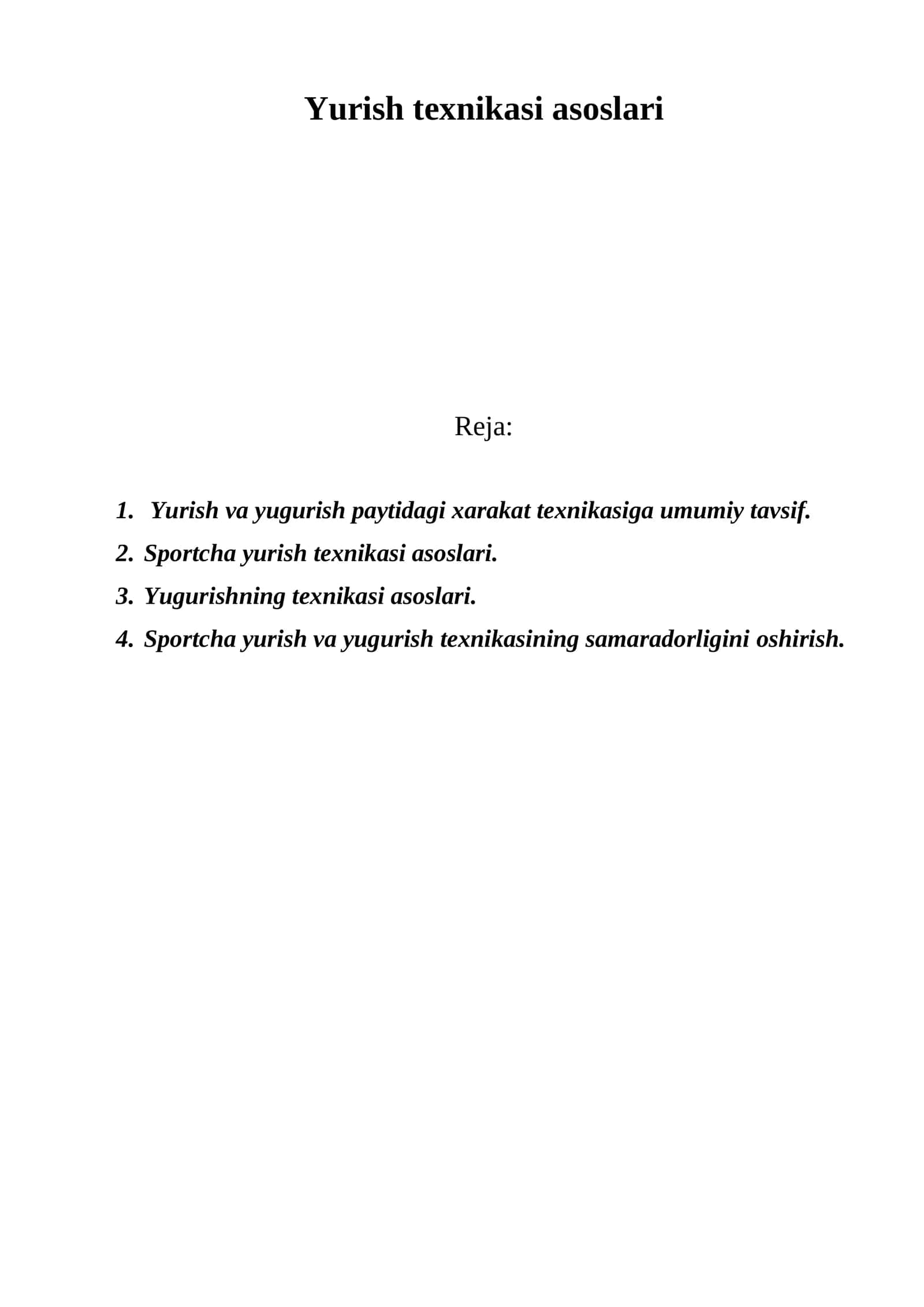 Yurish texnikasi asoslari 1
