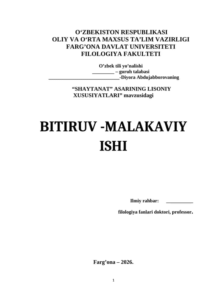 "SHAYTANAT" ASARINING LISONIY XUSUSIYATLARI 1