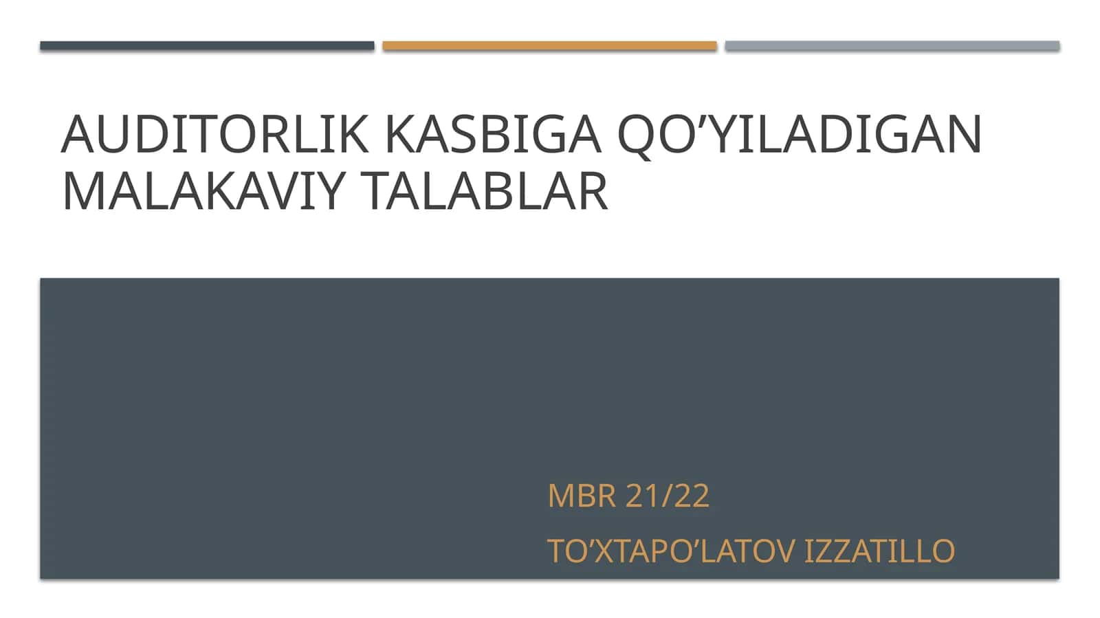 Auditorlikka sertifikat berish talablari 1