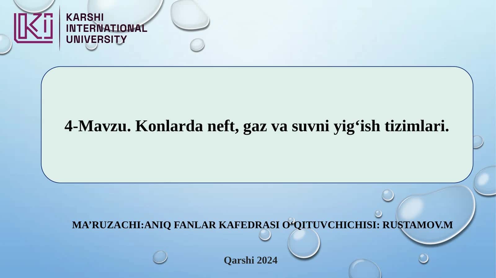 Konlarda neft, gaz va suvni yig‘ish tizimlari 1
