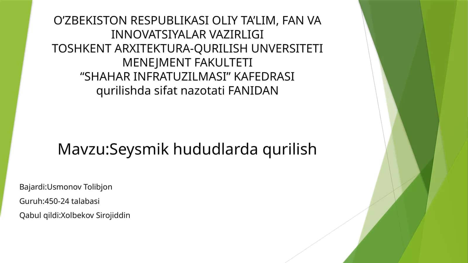 Seysmik hududlarda qurilish 1