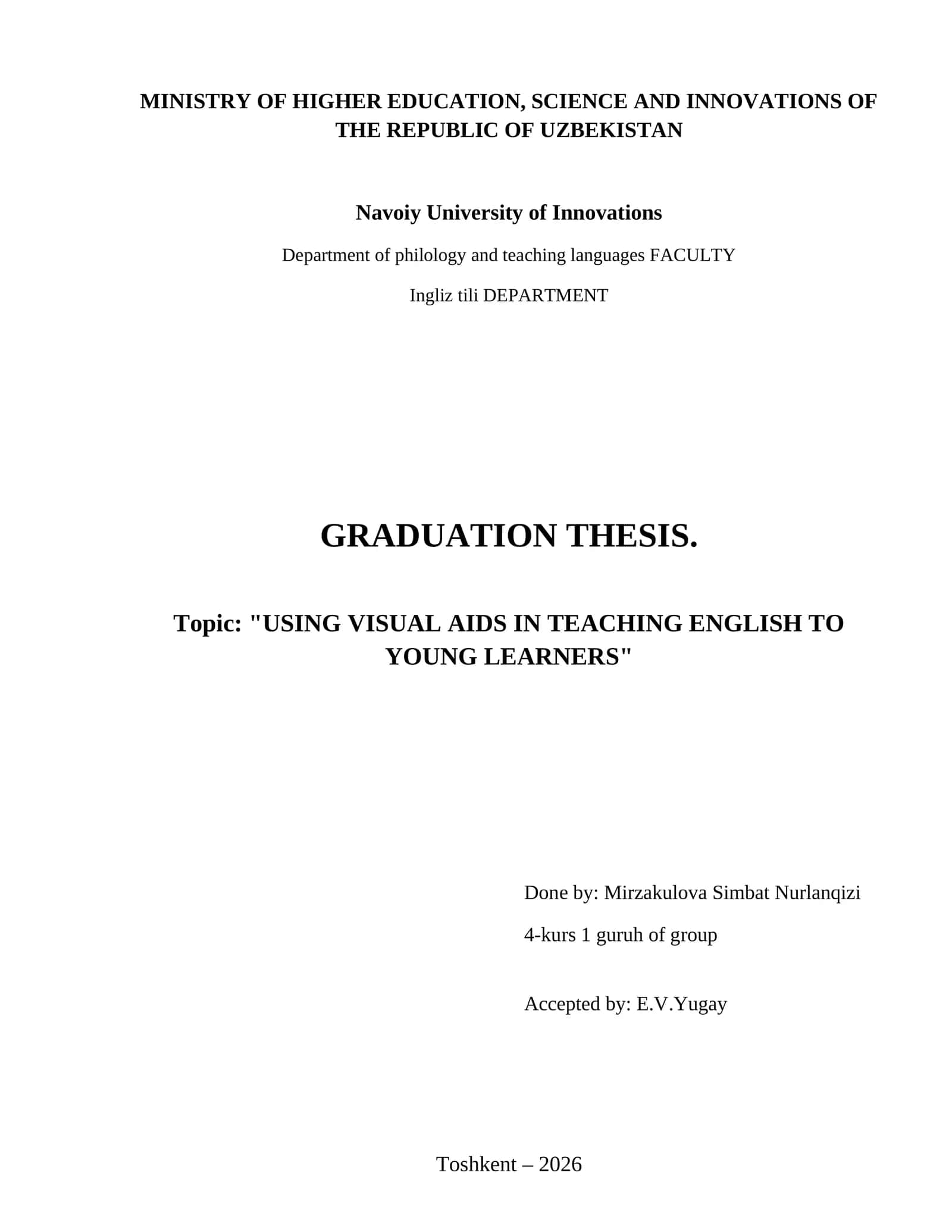 Using Visual Aids in Teaching English to Young Learners 1