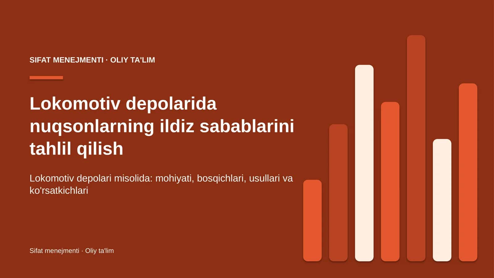 Lokomotiv depolarida nuqsonlarning ildiz sabablarini tahlil qilish 1