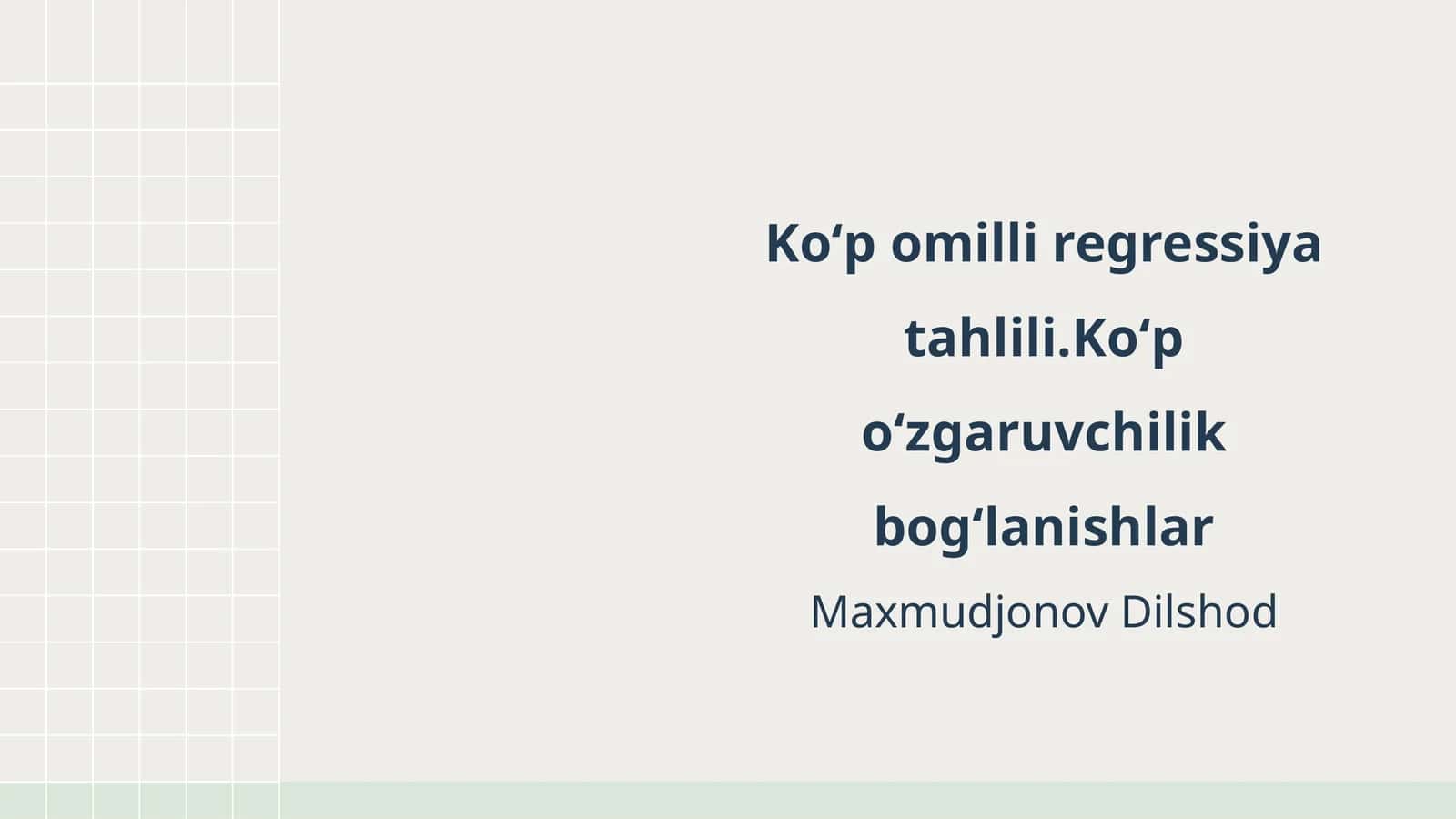Koʻp omilli regressiya tahlili 1
