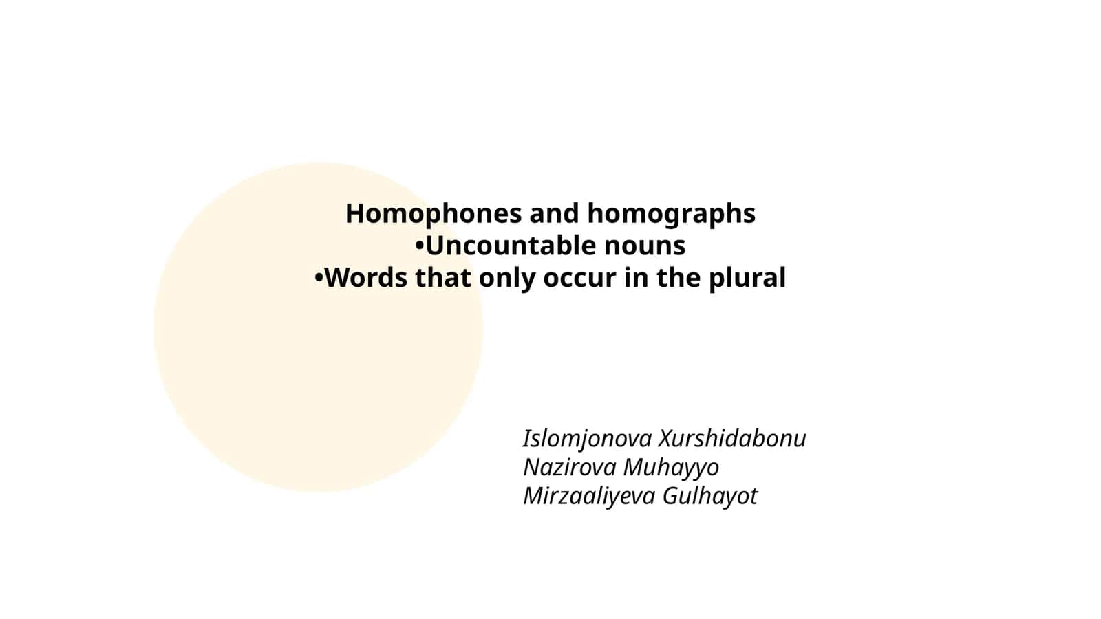 Homophones and Homographs 1