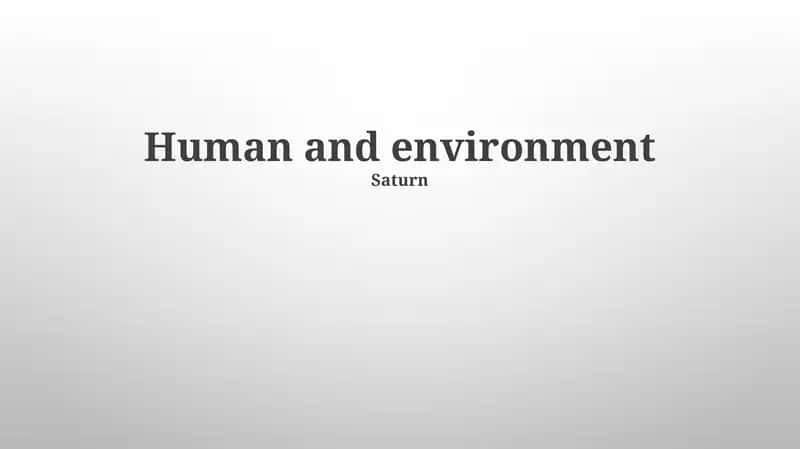 Human and environment 1