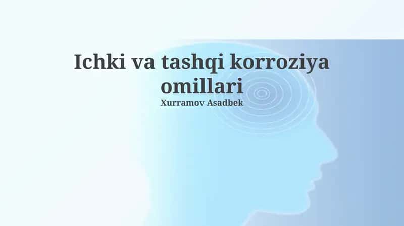 Ichki va tashqi korroziya omillari 1