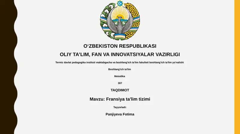 Fransiya ta'lim tizimi 1
