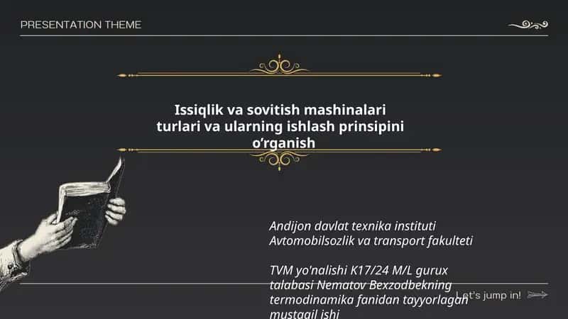 Issiqlik va sovitish mashinalari turlari va ularning ishlash prinsipini o’rganish 1
