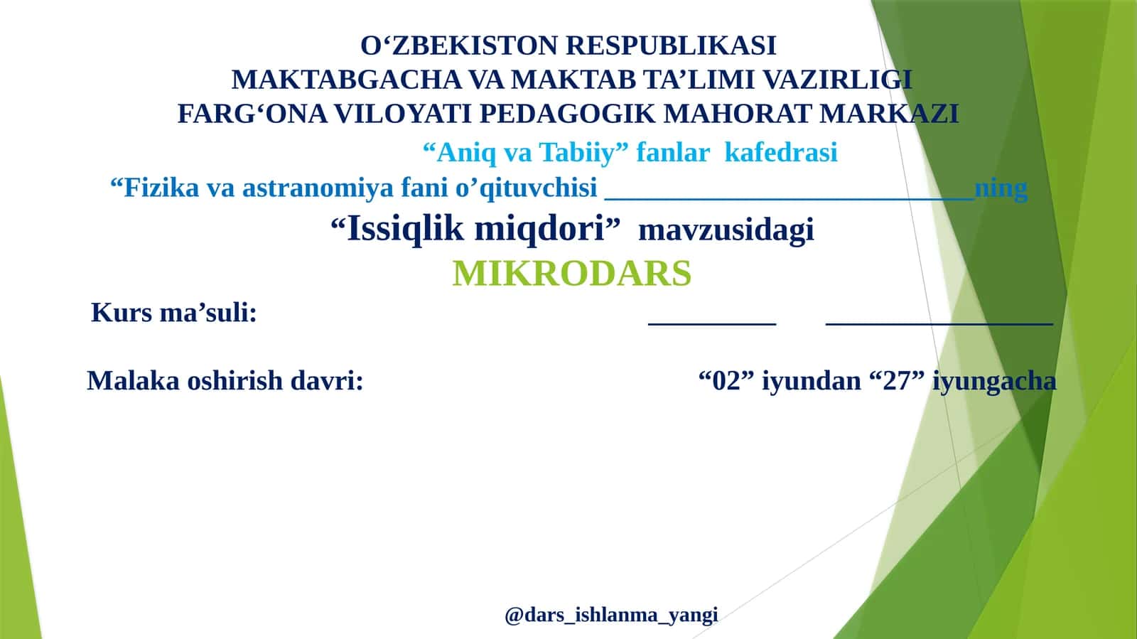 Issiqlik miqdori 1