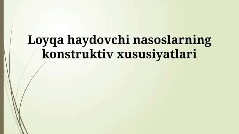 Loyqa haydovchi nasoslar 1