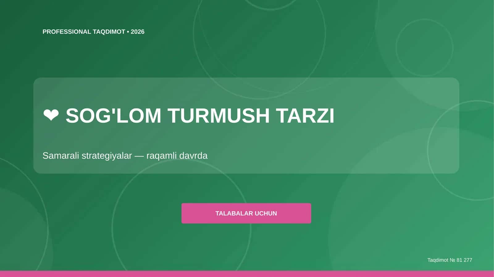 PROFESSIONAL TAQDIMOT • 2026 1