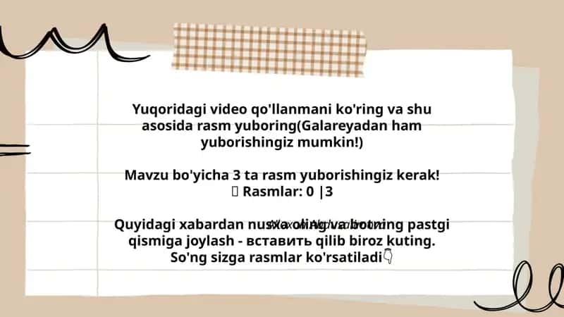Yuqorida video qo'llanma 1