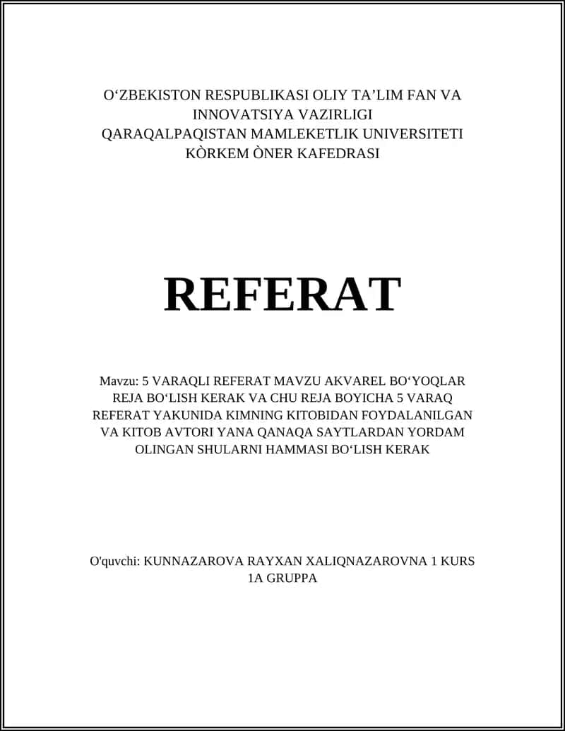 Akvarel bo‘yoqlari referati 1