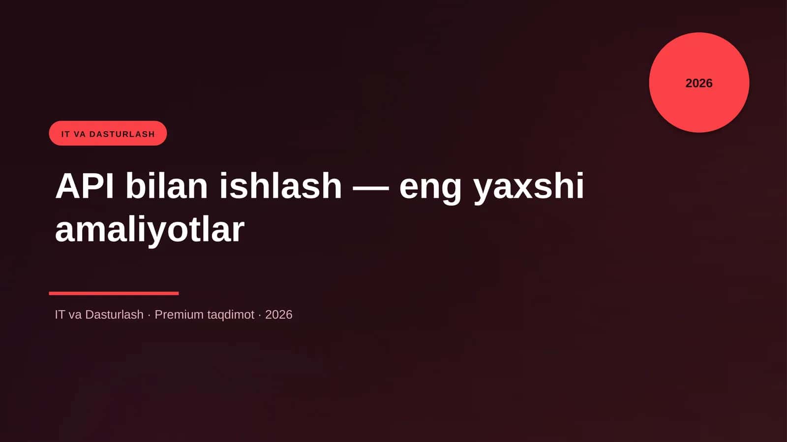 API bilan ishlash — eng yaxshi amaliyotlar 1